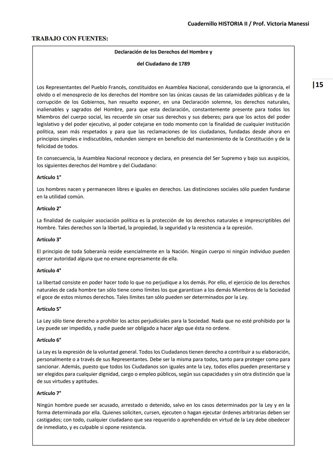 UNIVERSIDAD NACIONAL DEL LITORAL
Escuela Industrial Superior
Material de estudio de
HISTORIA II
Prof. Victoria Manessi y Clara Ruiz Cuad