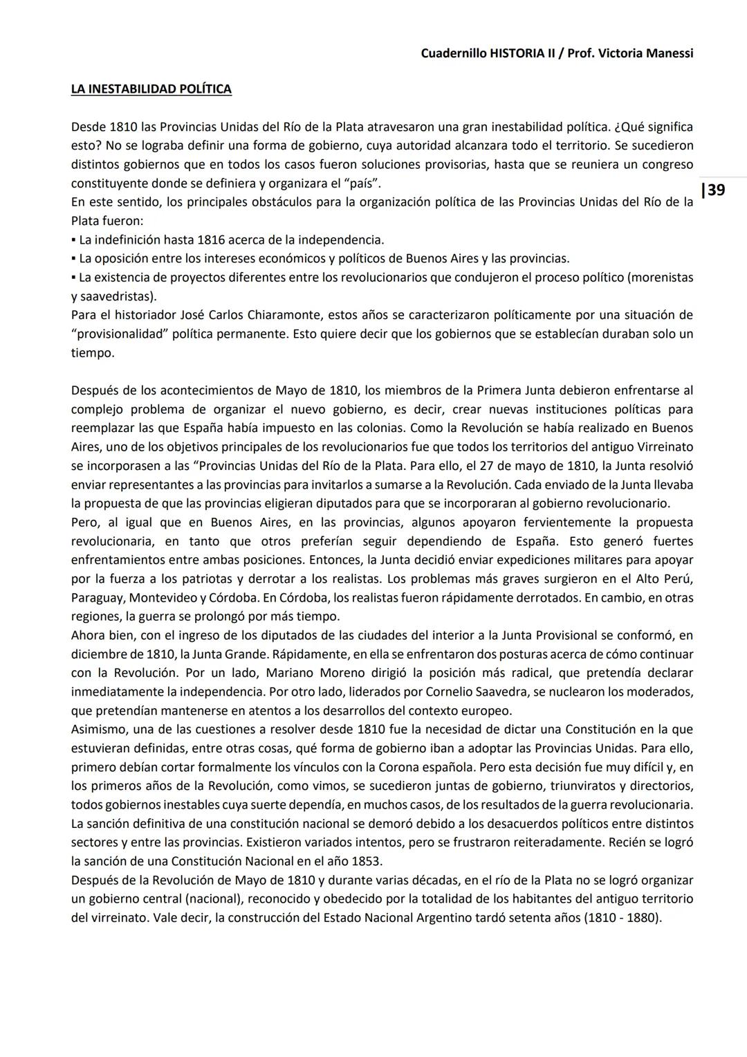 UNIVERSIDAD NACIONAL DEL LITORAL
Escuela Industrial Superior
Material de estudio de
HISTORIA II
Prof. Victoria Manessi y Clara Ruiz Cuad