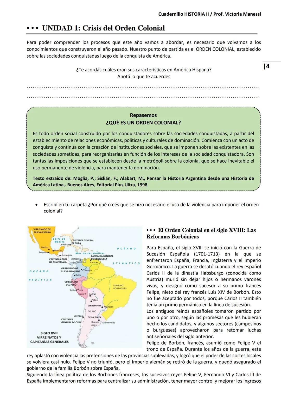 UNIVERSIDAD NACIONAL DEL LITORAL
Escuela Industrial Superior
Material de estudio de
HISTORIA II
Prof. Victoria Manessi y Clara Ruiz Cuad