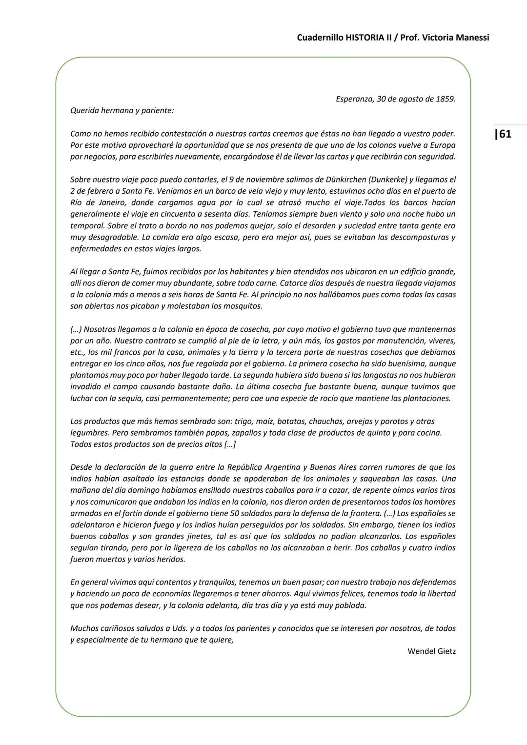 UNIVERSIDAD NACIONAL DEL LITORAL
Escuela Industrial Superior
Material de estudio de
HISTORIA II
Prof. Victoria Manessi y Clara Ruiz Cuad