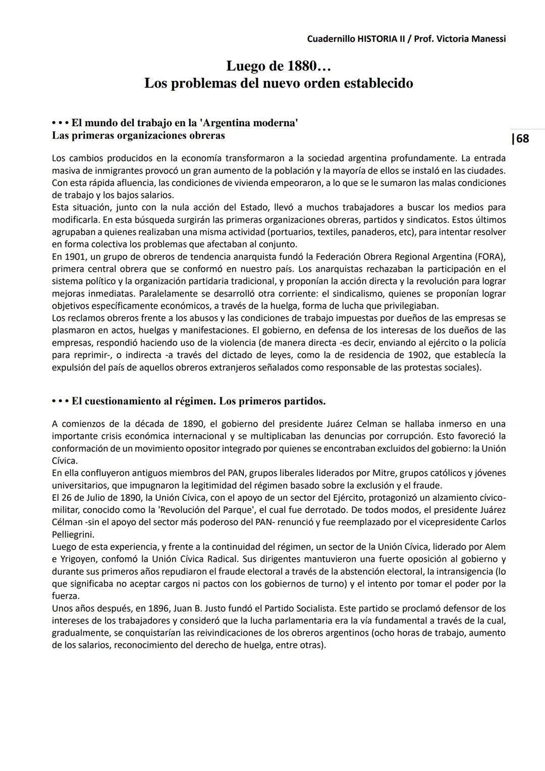 UNIVERSIDAD NACIONAL DEL LITORAL
Escuela Industrial Superior
Material de estudio de
HISTORIA II
Prof. Victoria Manessi y Clara Ruiz Cuad