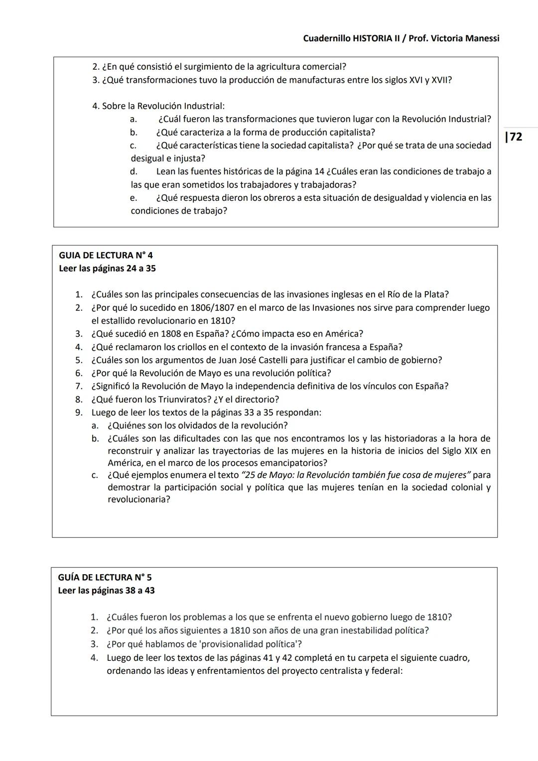 UNIVERSIDAD NACIONAL DEL LITORAL
Escuela Industrial Superior
Material de estudio de
HISTORIA II
Prof. Victoria Manessi y Clara Ruiz Cuad