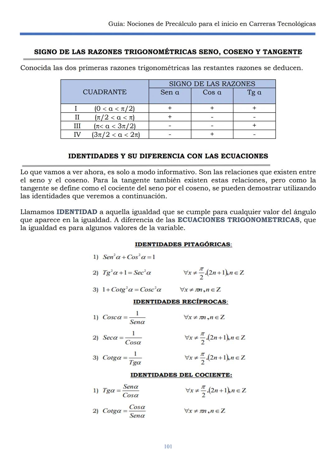 HAEDO
UNIVERSIDAD
Tecnológica
Nacional
GUÍA
Seminario Universitario
Módulo:
Noción de precálculo para
el inicio en carreras
tecnológicas
