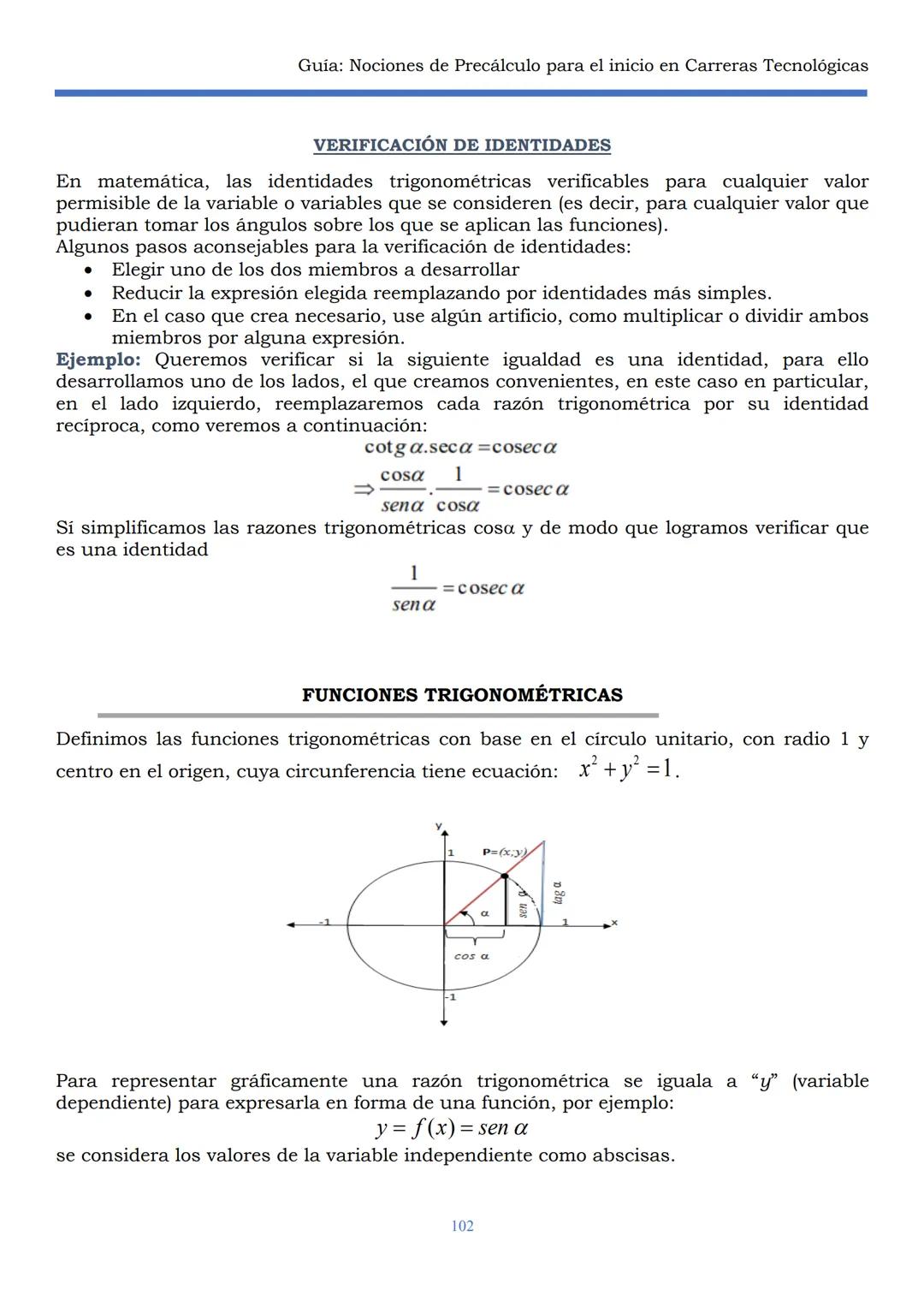 HAEDO
UNIVERSIDAD
Tecnológica
Nacional
GUÍA
Seminario Universitario
Módulo:
Noción de precálculo para
el inicio en carreras
tecnológicas