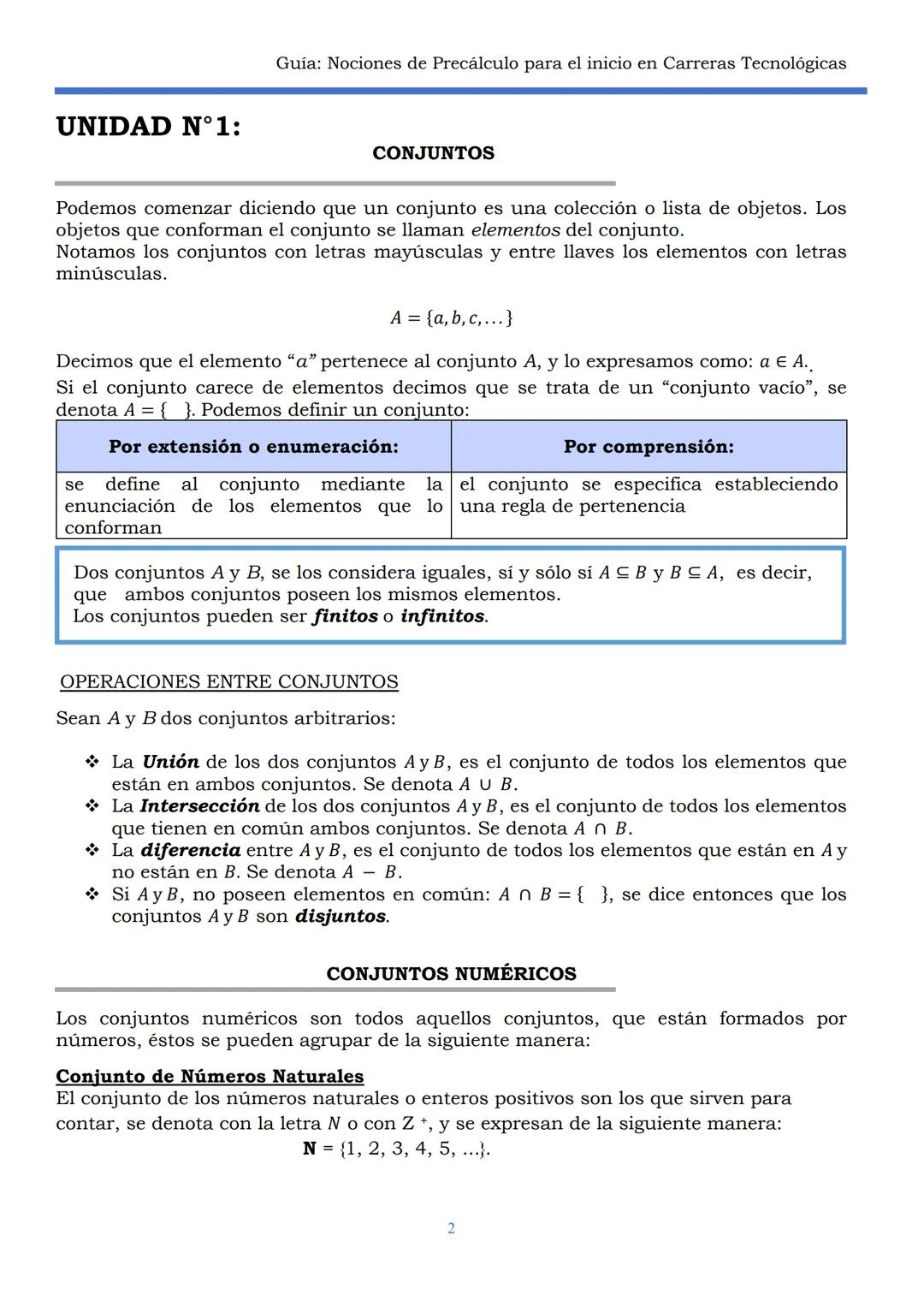 HAEDO
UNIVERSIDAD
Tecnológica
Nacional
GUÍA
Seminario Universitario
Módulo:
Noción de precálculo para
el inicio en carreras
tecnológicas