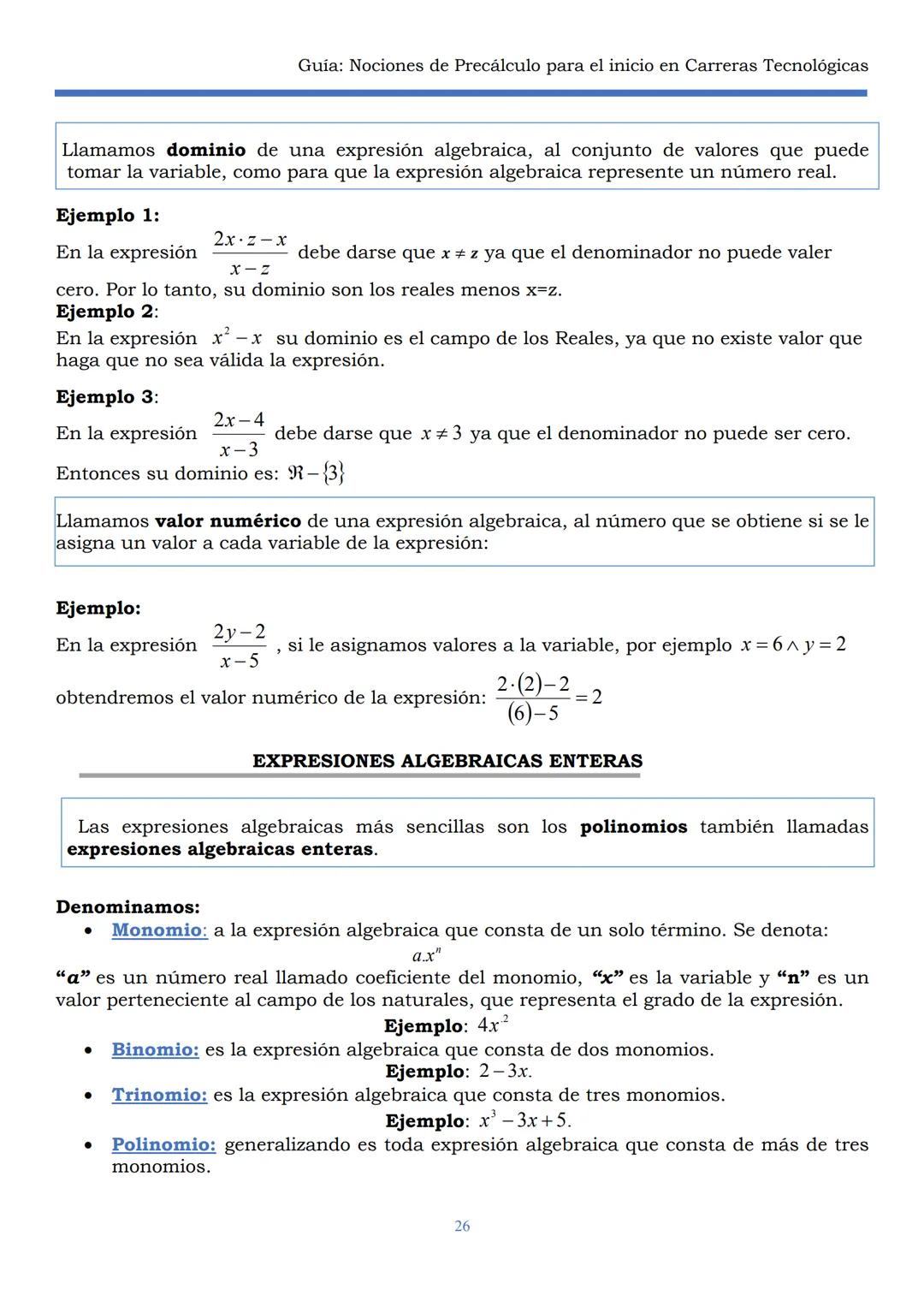 HAEDO
UNIVERSIDAD
Tecnológica
Nacional
GUÍA
Seminario Universitario
Módulo:
Noción de precálculo para
el inicio en carreras
tecnológicas