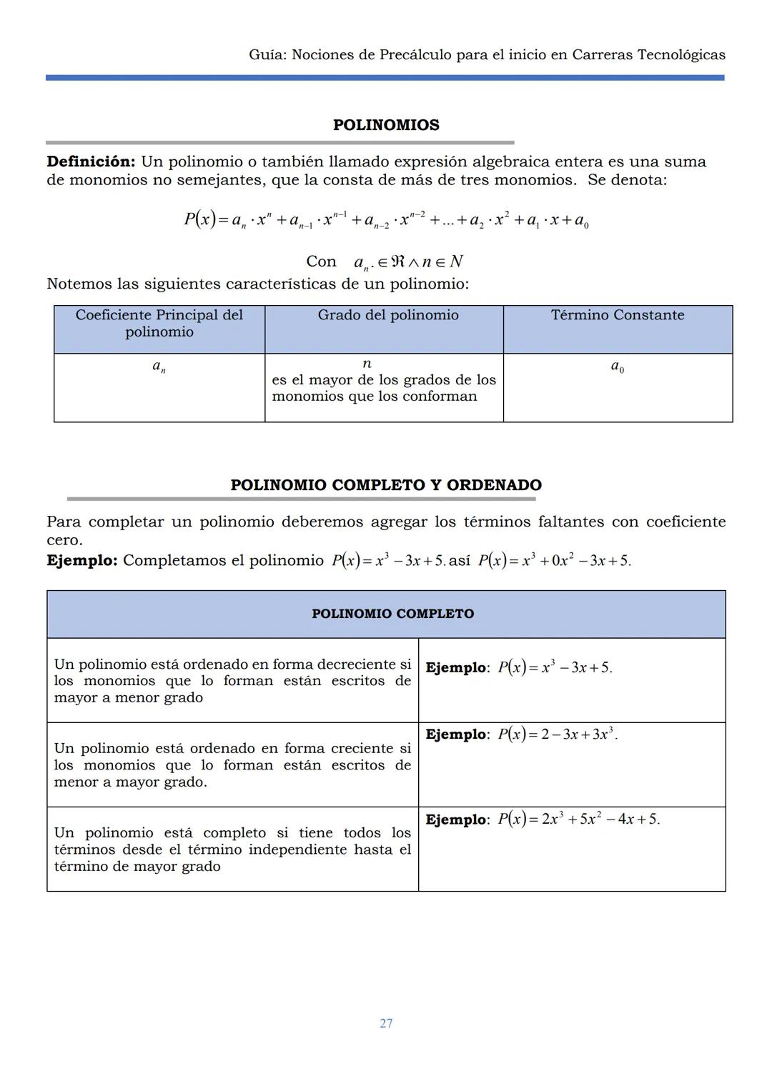 HAEDO
UNIVERSIDAD
Tecnológica
Nacional
GUÍA
Seminario Universitario
Módulo:
Noción de precálculo para
el inicio en carreras
tecnológicas