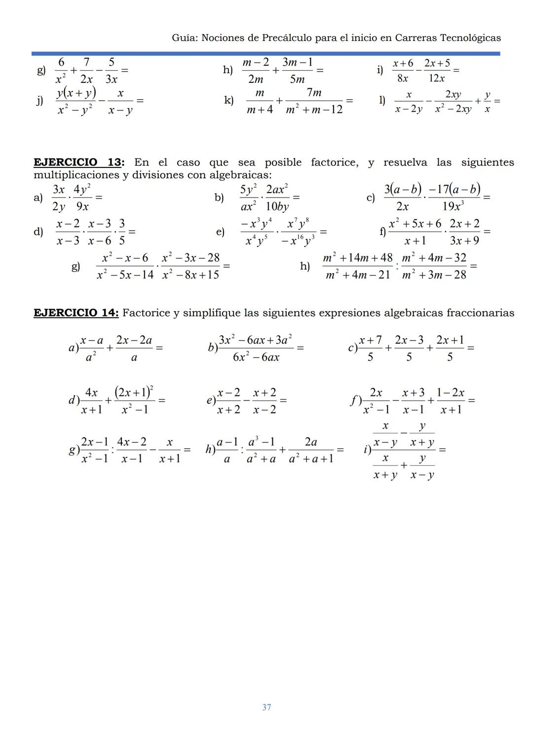 HAEDO
UNIVERSIDAD
Tecnológica
Nacional
GUÍA
Seminario Universitario
Módulo:
Noción de precálculo para
el inicio en carreras
tecnológicas