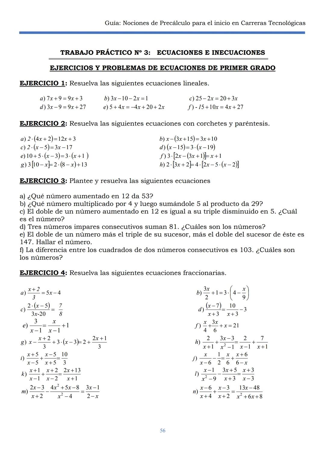 HAEDO
UNIVERSIDAD
Tecnológica
Nacional
GUÍA
Seminario Universitario
Módulo:
Noción de precálculo para
el inicio en carreras
tecnológicas