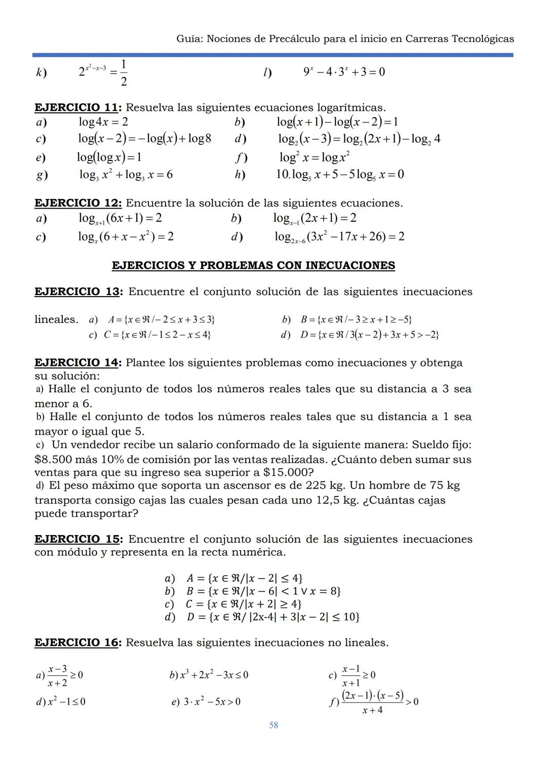 HAEDO
UNIVERSIDAD
Tecnológica
Nacional
GUÍA
Seminario Universitario
Módulo:
Noción de precálculo para
el inicio en carreras
tecnológicas
