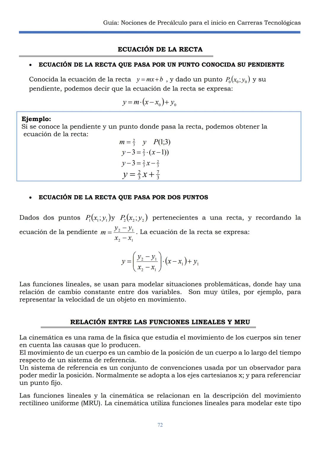 HAEDO
UNIVERSIDAD
Tecnológica
Nacional
GUÍA
Seminario Universitario
Módulo:
Noción de precálculo para
el inicio en carreras
tecnológicas