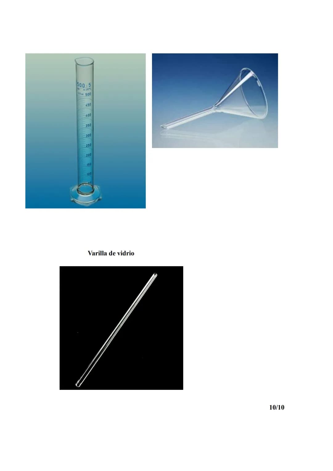 1/10
# INFORME SOBRE EL MATERIAL DEL LABORATORIO
## I. Objetivo:
* Familiarizar al estudiante con el material del laboratorio de química
*