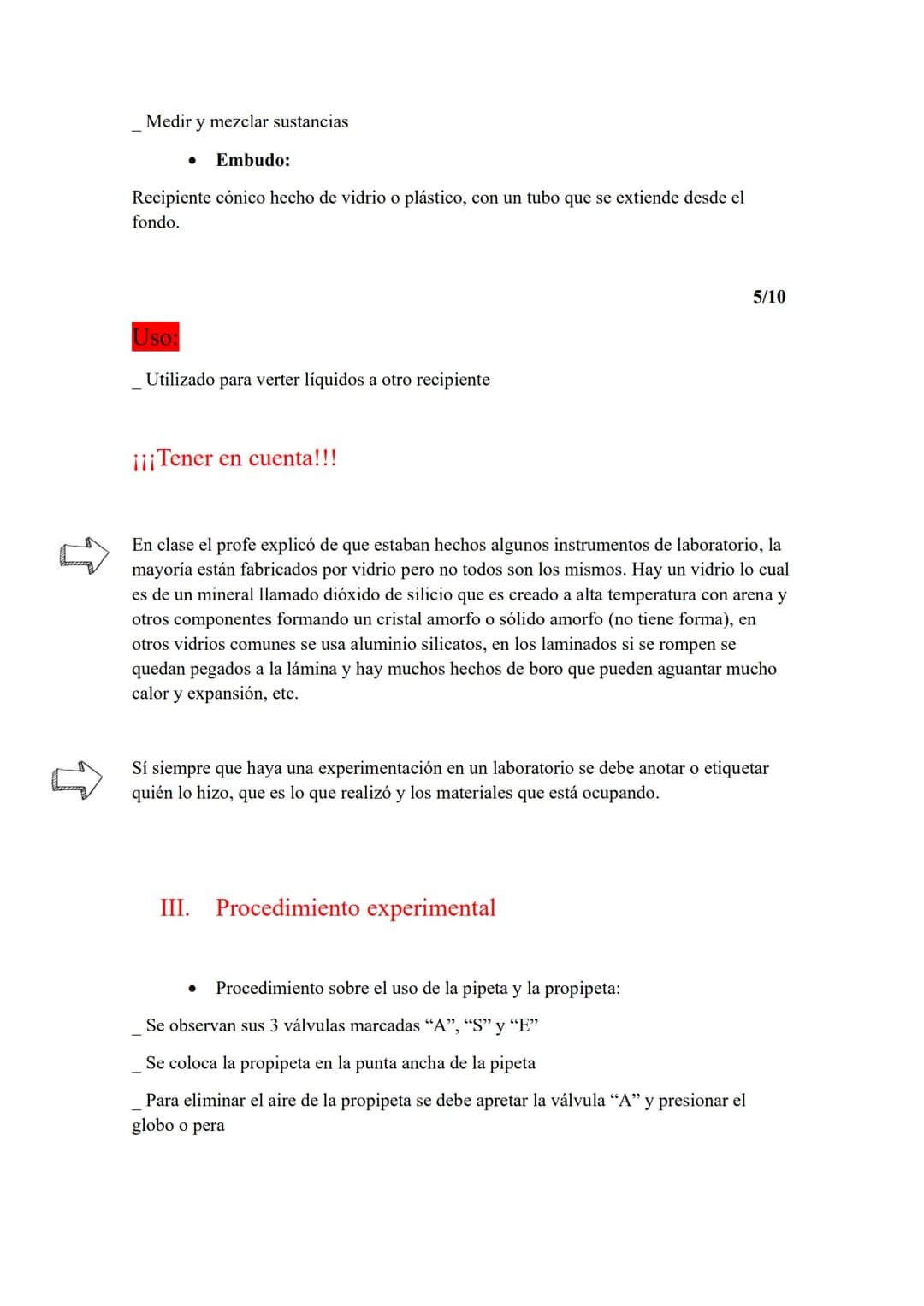 1/10
# INFORME SOBRE EL MATERIAL DEL LABORATORIO
## I. Objetivo:
* Familiarizar al estudiante con el material del laboratorio de química
*