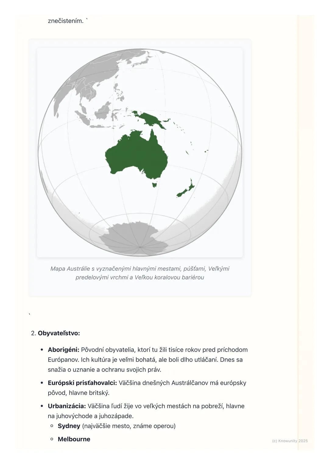 # Austrália a Oceánia
Prehľad Austrálie a Oceánie
Takže, ideme na Austráliu a Oceániu. Je to obrovský región, ktorý je
geograficky dosť iz