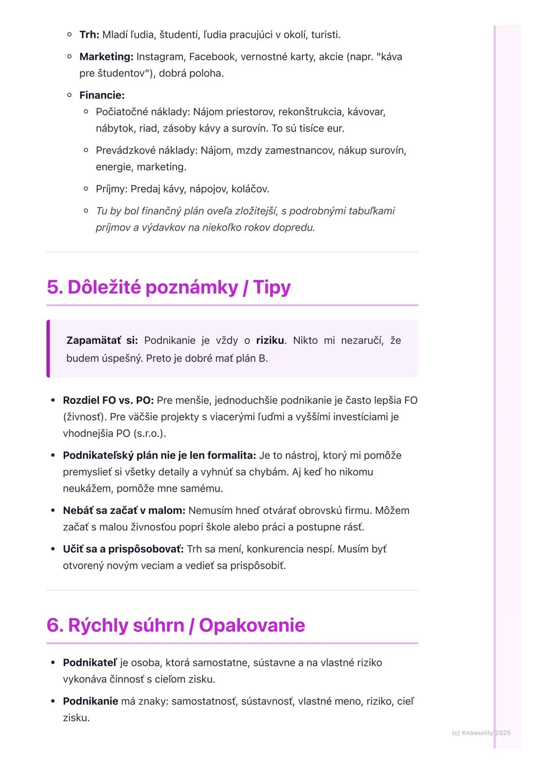 # Podnikateľ a podnikanie
## 1. Úvod do podnikania
Podnikanie je super dôležitá časť našej ekonomiky. V podstate ide o to, keď
niekto (pod