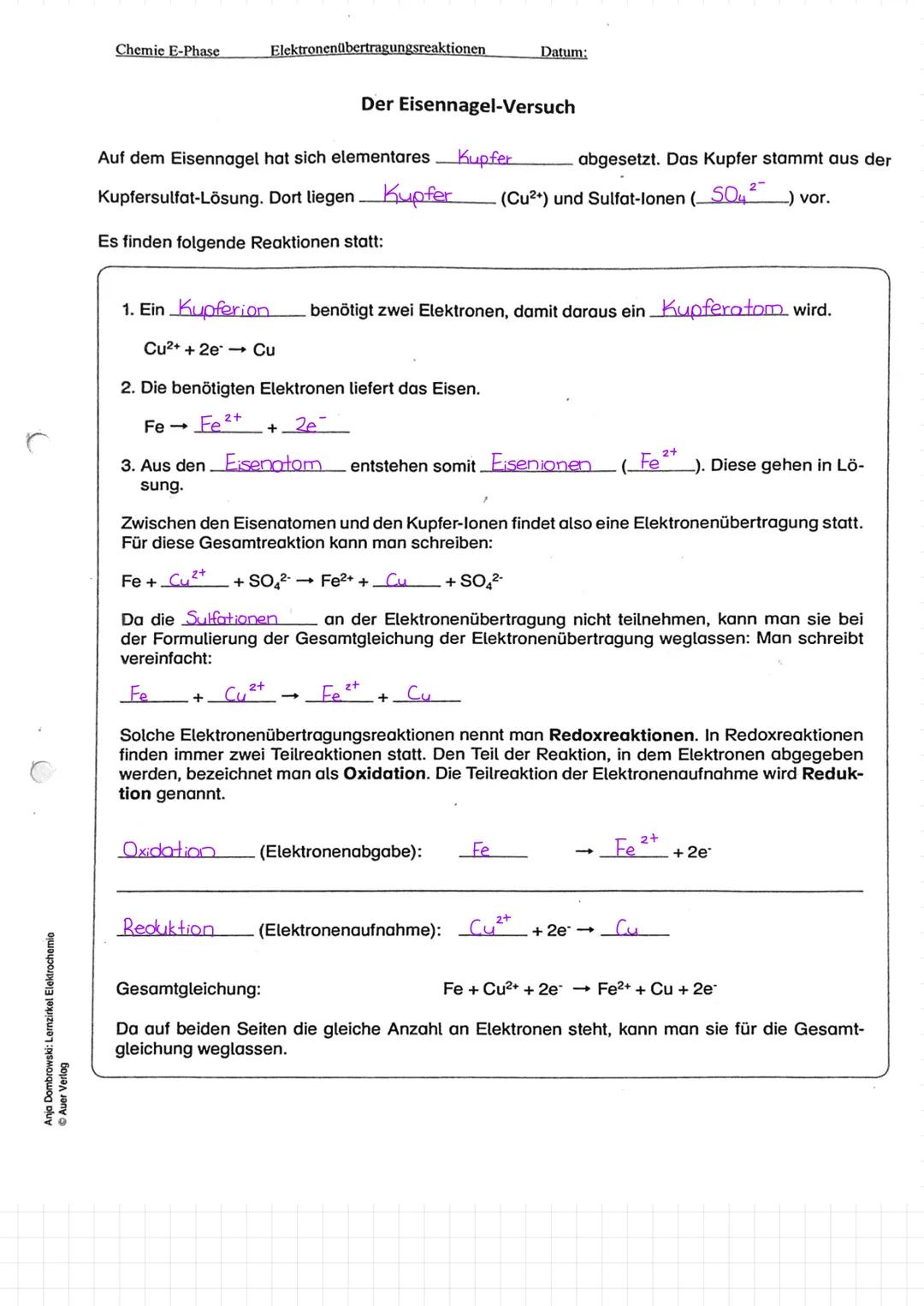 # Eisennägel versuch
Eisennagel
C
so
Eisennagel
Schwefel säure H₂SO₄
Sulfation
So
50.
G
50%
Kupfersulfalösung
C= 1mol 1
CuSO4