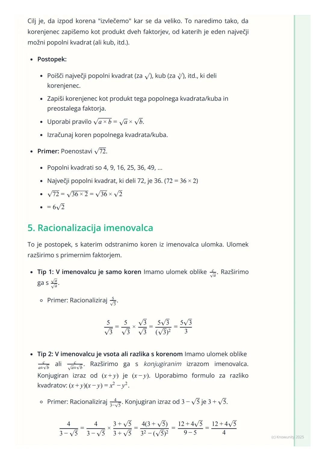 # Potence in koreni
Uvod v potence in korene
Potence in koreni so temeljni del algebre. Potenciranje je v bistvu krajši zapis
za večkratno