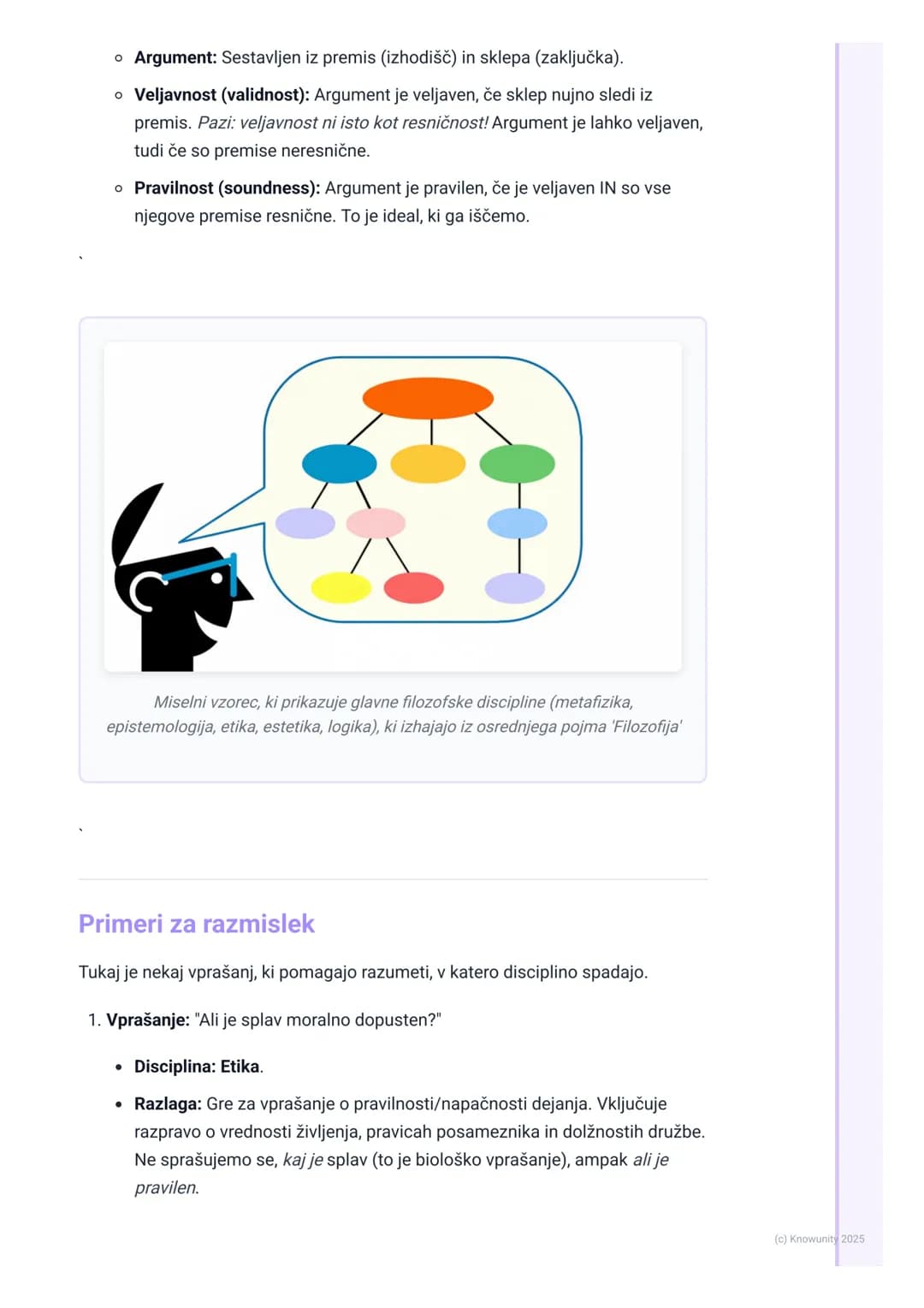 # Glavne filozofske discipline
Uvod v filozofske discipline
Filozofija ni eno samo področje, ampak se deli na več vej ali disciplin. Vsaka