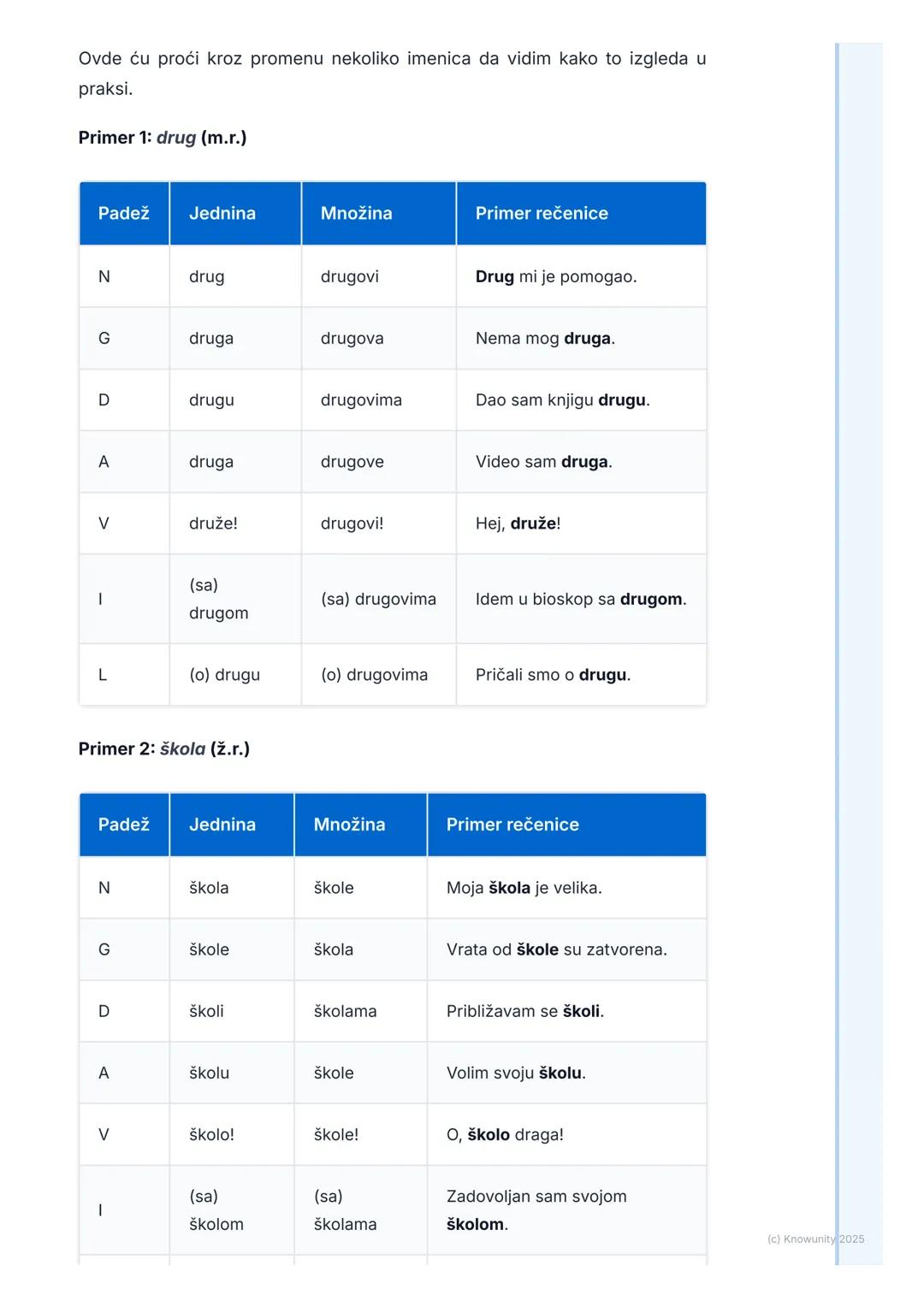 # Imenice
## Uvod u imenice
Imenice su reči koje imenuju bića, predmete i pojave. One su osnova
rečenice, jer nam govore o kome ili o čemu