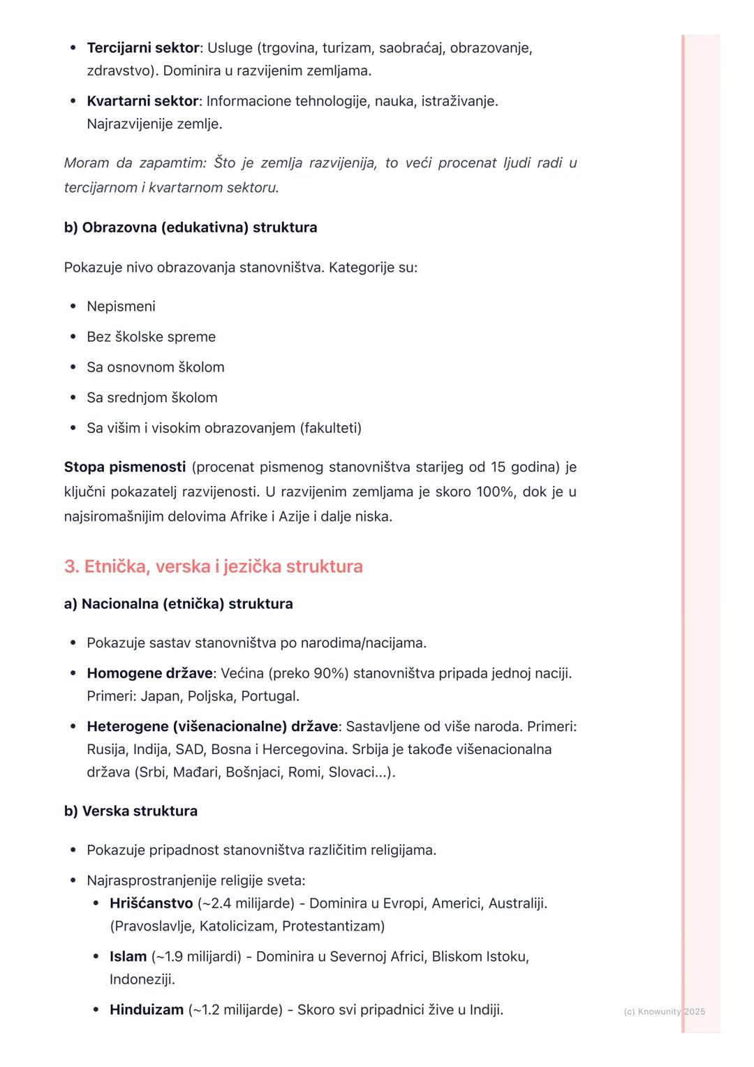 # Struktura stanovništva
Uvod u strukturu stanovništva
Struktura stanovništva nam pokazuje od čega se sastoji stanovništvo neke
teritorije