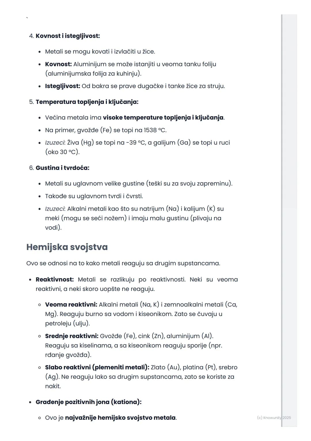 # Opšte karakteristike metala
Opšte karakteristike metala
Metali su velika grupa elemenata koje srećemo svaki dan. Nalaze se na
levoj stra