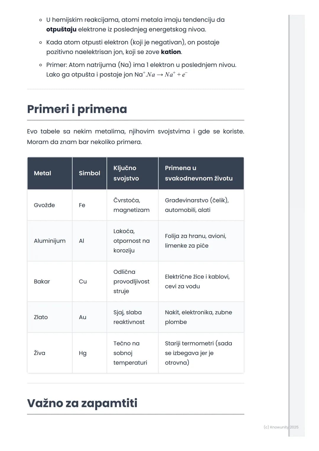 # Opšte karakteristike metala
Opšte karakteristike metala
Metali su velika grupa elemenata koje srećemo svaki dan. Nalaze se na
levoj stra