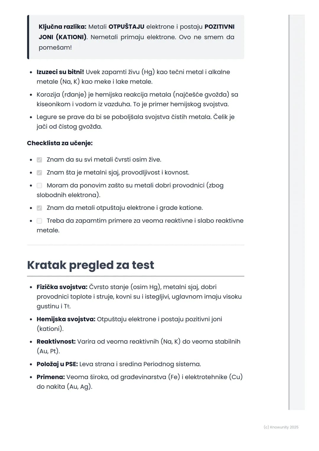 # Opšte karakteristike metala
Opšte karakteristike metala
Metali su velika grupa elemenata koje srećemo svaki dan. Nalaze se na
levoj stra