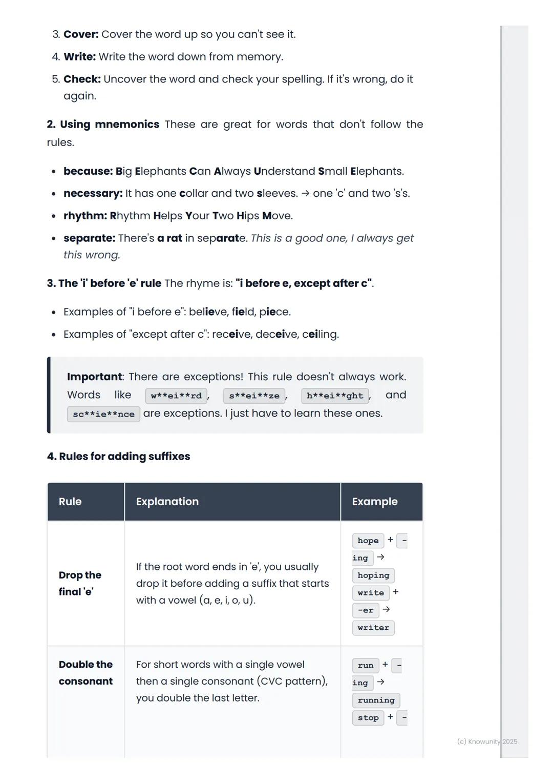 # Spelling Strategies
Introduction to spelling strategies
Good spelling is really important for all my subjects, not just English.
When my