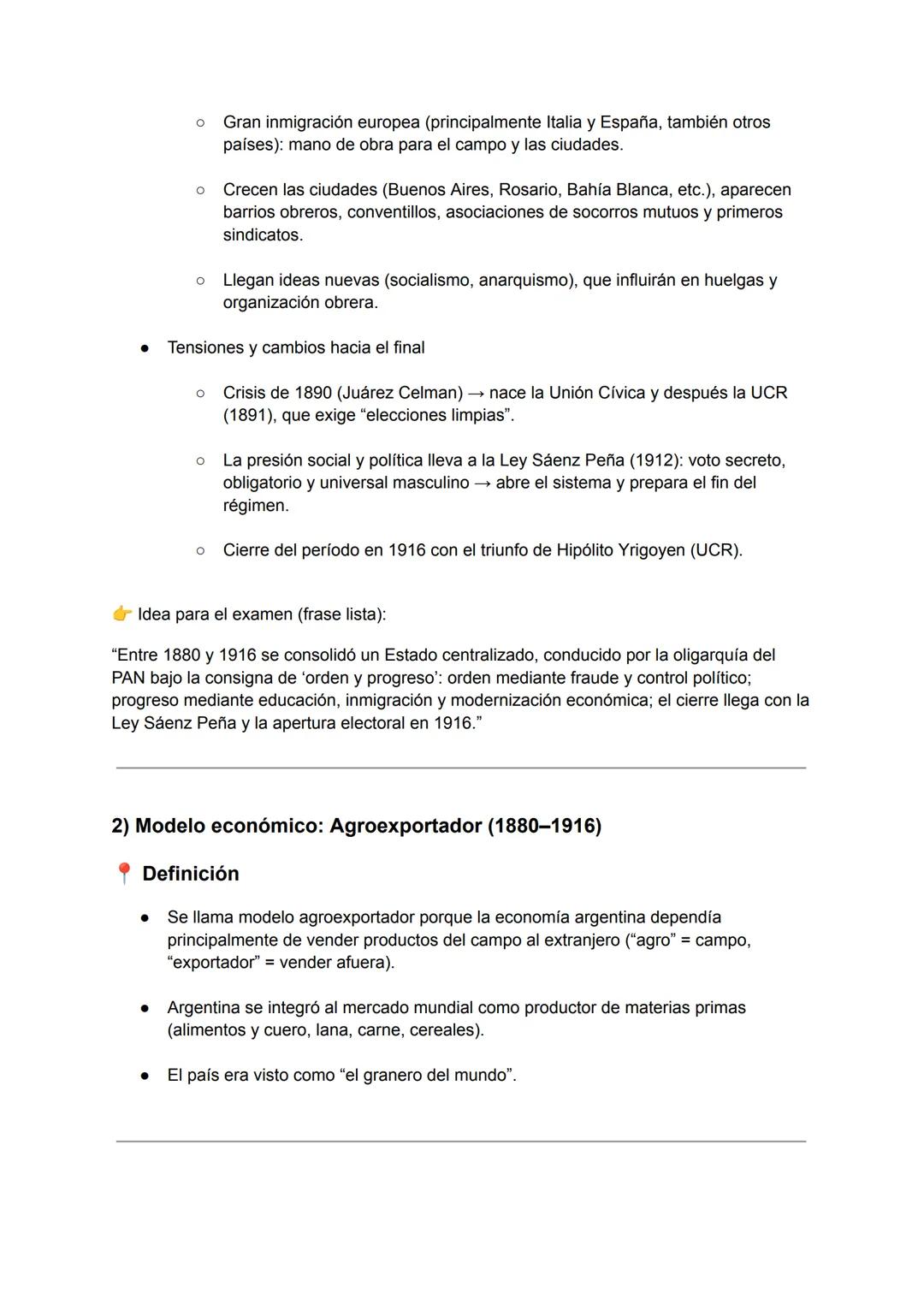 # Republica conservadora (1880-1916)
1) Contexto general - República Conservadora (1880-1916)
* Inicio y eje político
* Arranca e