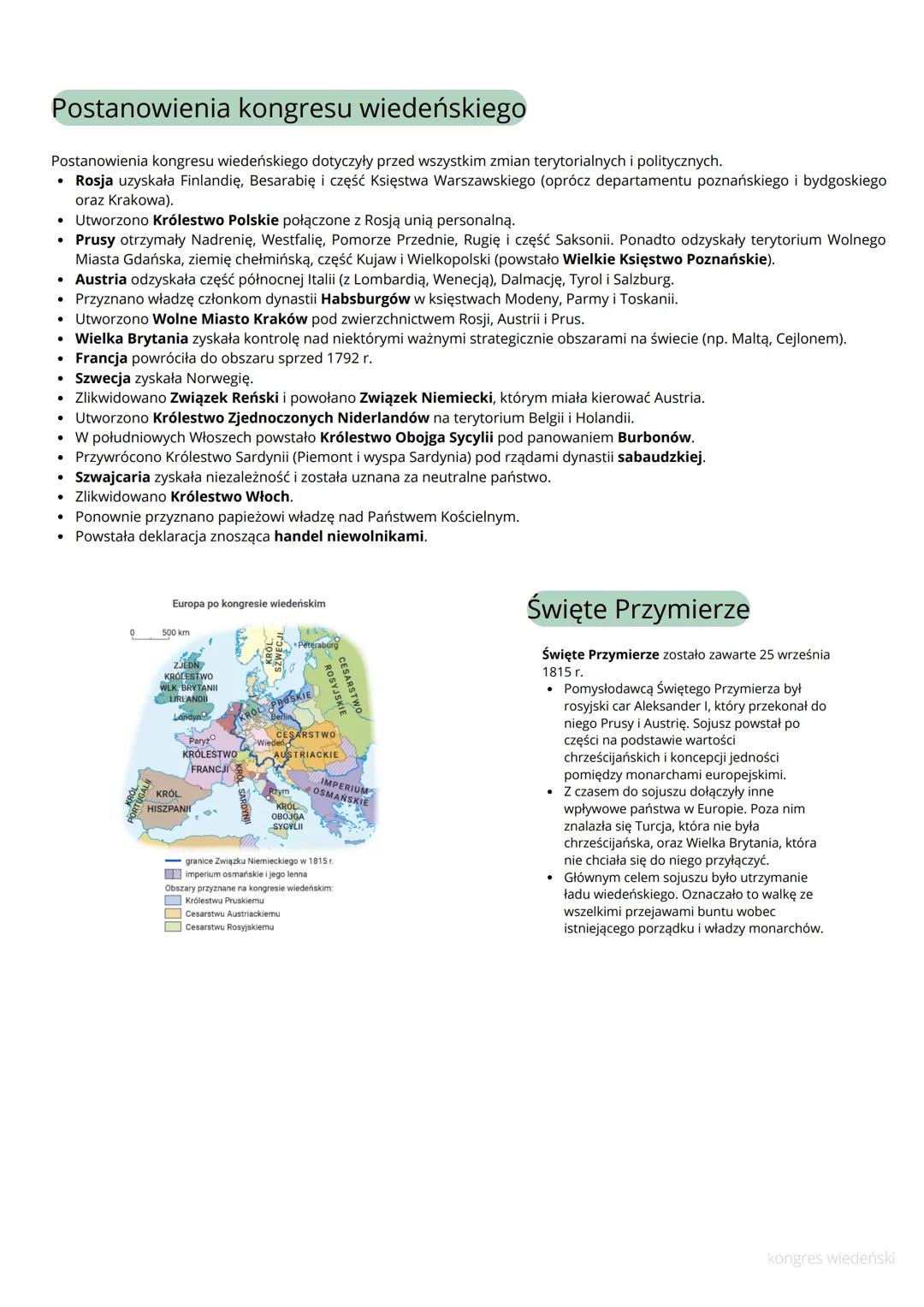 # Kongres wiedeński
## Przebieg kongresu wiedeńskiego:
Kongres wiedeński był międzynarodową konferencją, której głównym celem było stworze