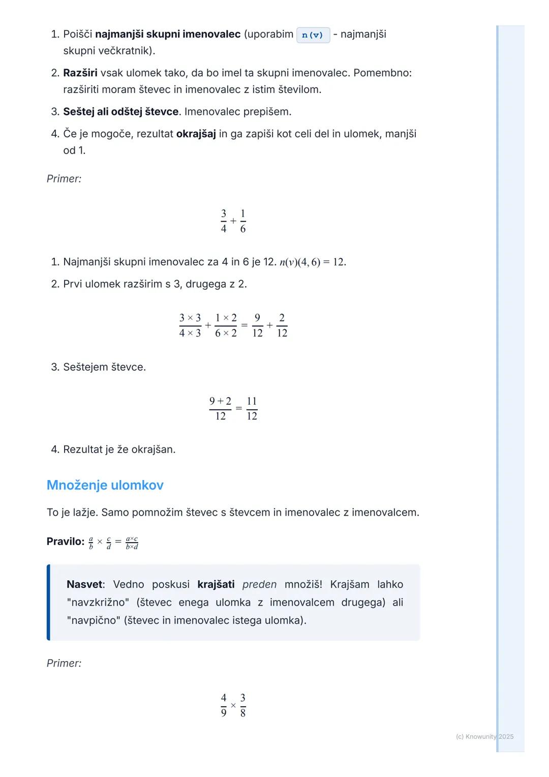 # Racionalna števila
## Pregled racionalnih števil
Racionalna števila so vsa števila, ki jih lahko zapišemo kot ulomek. Το
vključuje cela