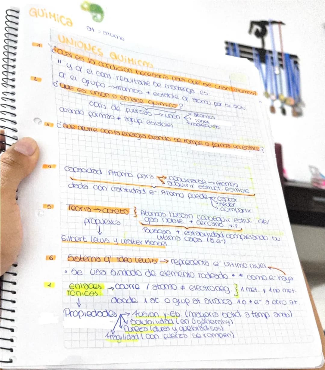 # QUIMICA
31 = atomo
## UNIONES QUIMICAS
1. ¿cual es la condicion necesaria para que se unan atomos?
"y q' el cons. resultante se mantenga e
