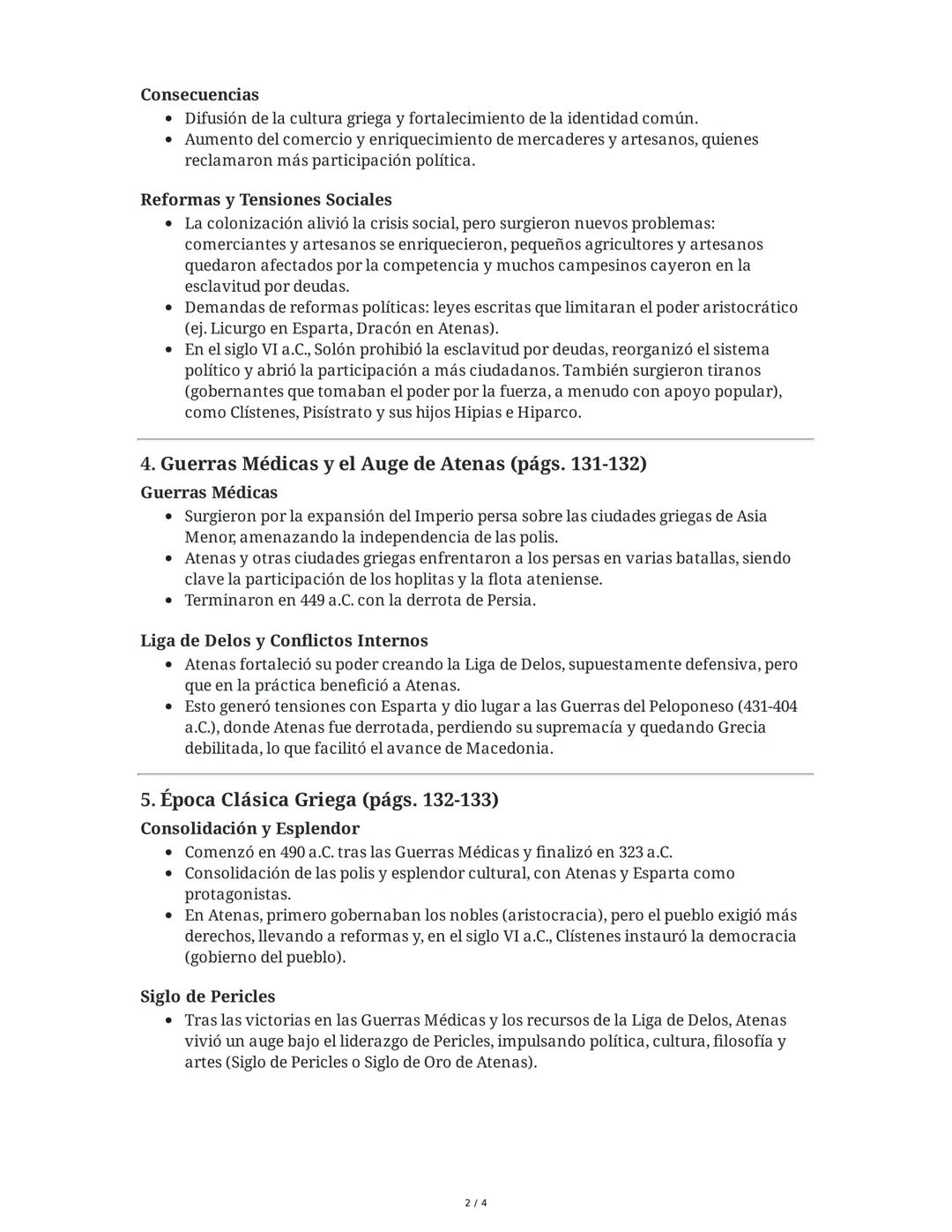 # Resumen de Historia: Grecia Antigua (págs. 126-134)
## 1. Orígenes y Cultura Micénica (pág. 126)
### Pueblos Indoeuropeos y Fundación de