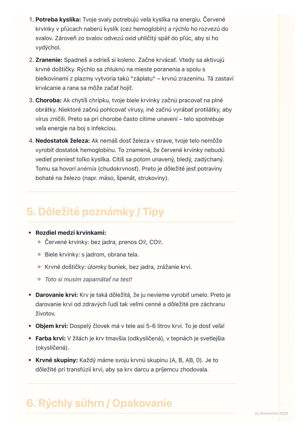 # Krv a jej zložky
1. Úvod do krvi a jej zložiek
Krv je super dôležitá tekutina v našom tele. Je to vlastne taká "diaľnica", ktorá
rozváža