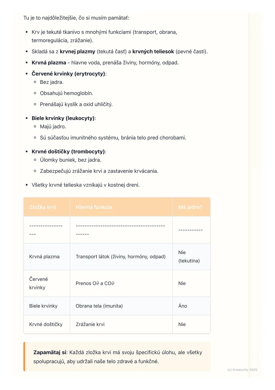 # Krv a jej zložky
1. Úvod do krvi a jej zložiek
Krv je super dôležitá tekutina v našom tele. Je to vlastne taká "diaľnica", ktorá
rozváža