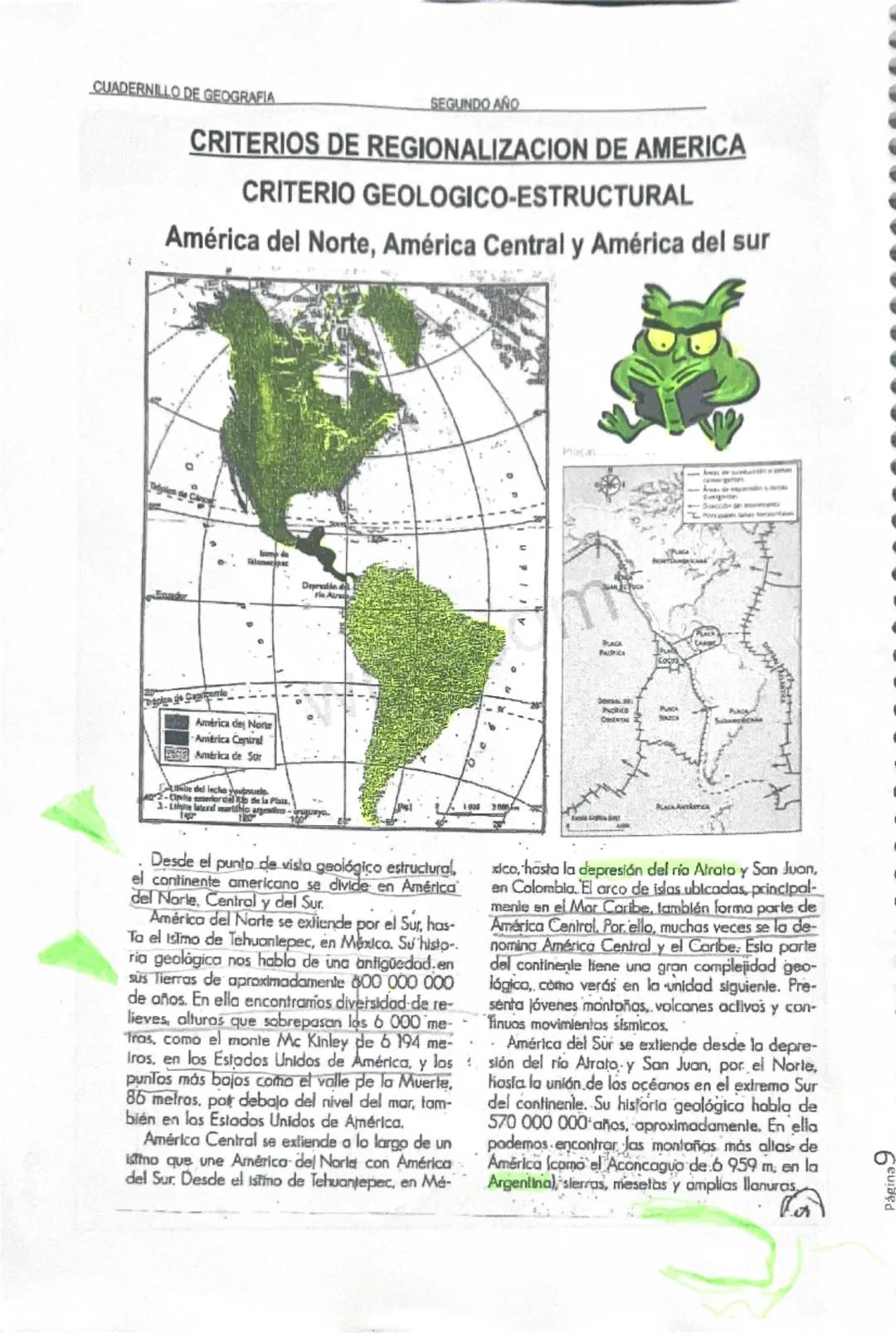 CUADERNILLO DE GEOGRAFIA
SEGUNDO AÑO
CRITERIOS DE REGIONALIZACION DE AMERICA
CRITERIO GEOLOGICO-ESTRUCTURAL
América del Norte, América Centr