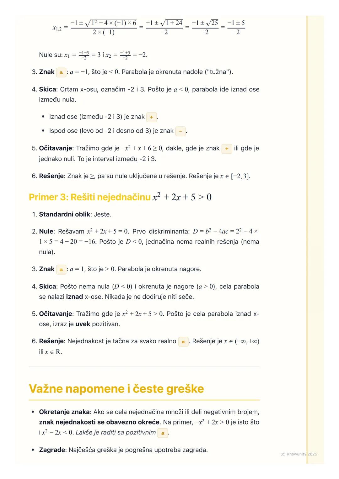 # Kvadratne nejednačine
# Uvod u kvadratne nejednačine
Kvadratne nejednačine su nejednačine gde se nepoznata $x$ pojavljuje na
drugi stepe