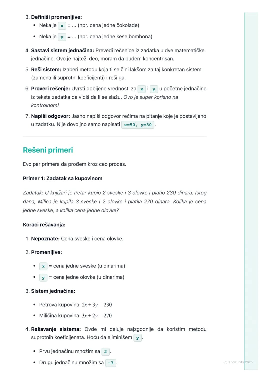 # Primena sistema linearnih
jednačina
Primena sistema linearnih jednačina
Ovo je deo gde tekstualne zadatke rešavamo pomoću matematike, ko